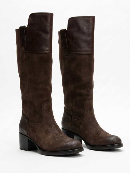 Frye Shoes - Frye Brown Suede & Leather Tall Boots Size 6.5 EUC
